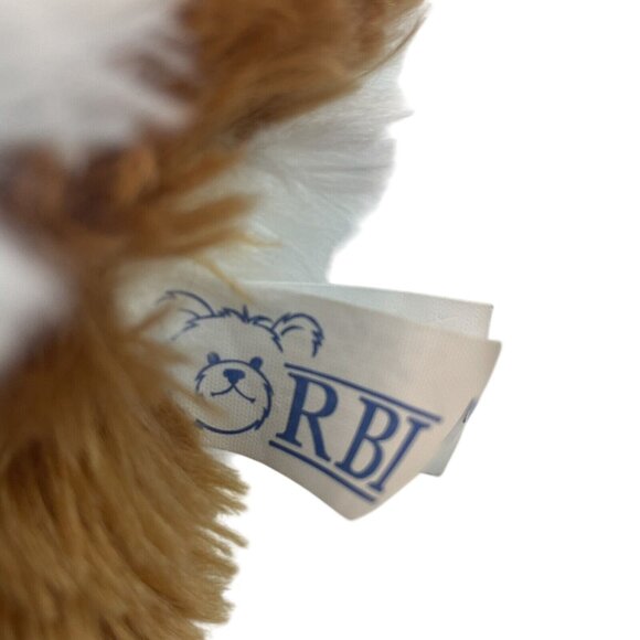 RBI Puppy Dog 16” Plush White Brown w/Red Plaid Collar by Ron Banafato Inc - Picture 6 of 8